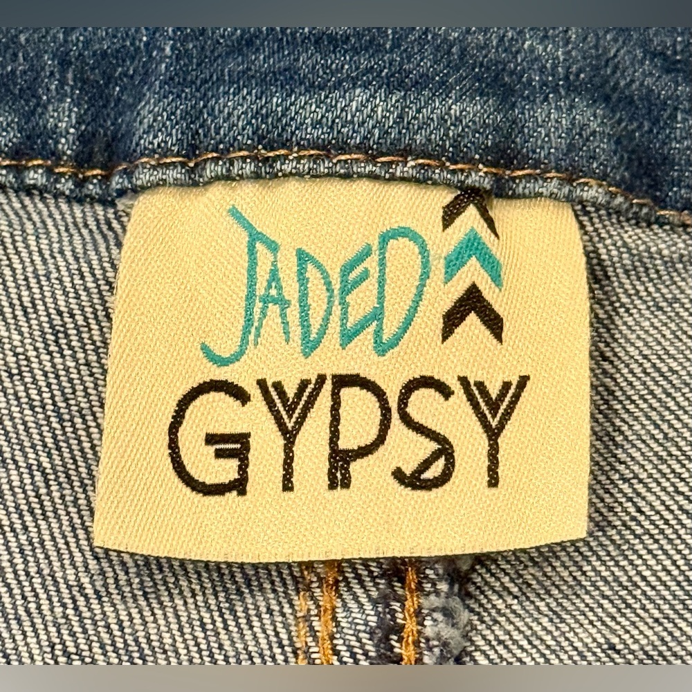 JADED GYPSY Patchwork Denim Jeans L/XL - Picture 3 of 4